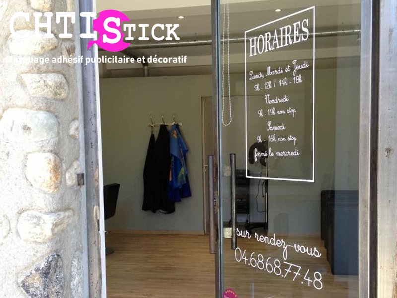 sticker vitrine horaires