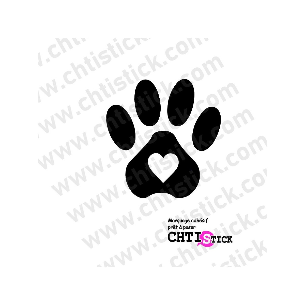 STICKER PATTES CHIEN COEUR