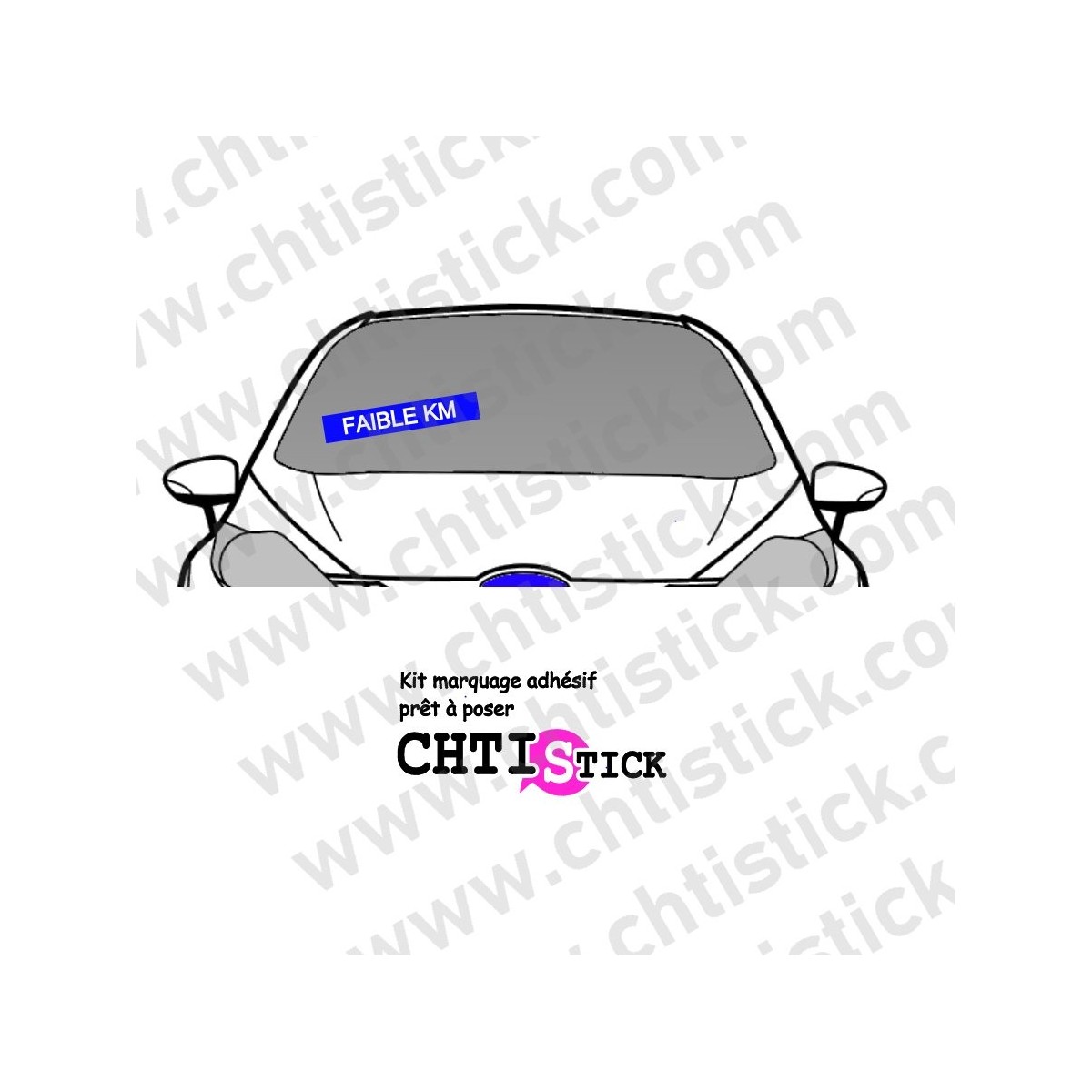 AUTOCOLLANT PARE BRISE FAIBLE KM X 20