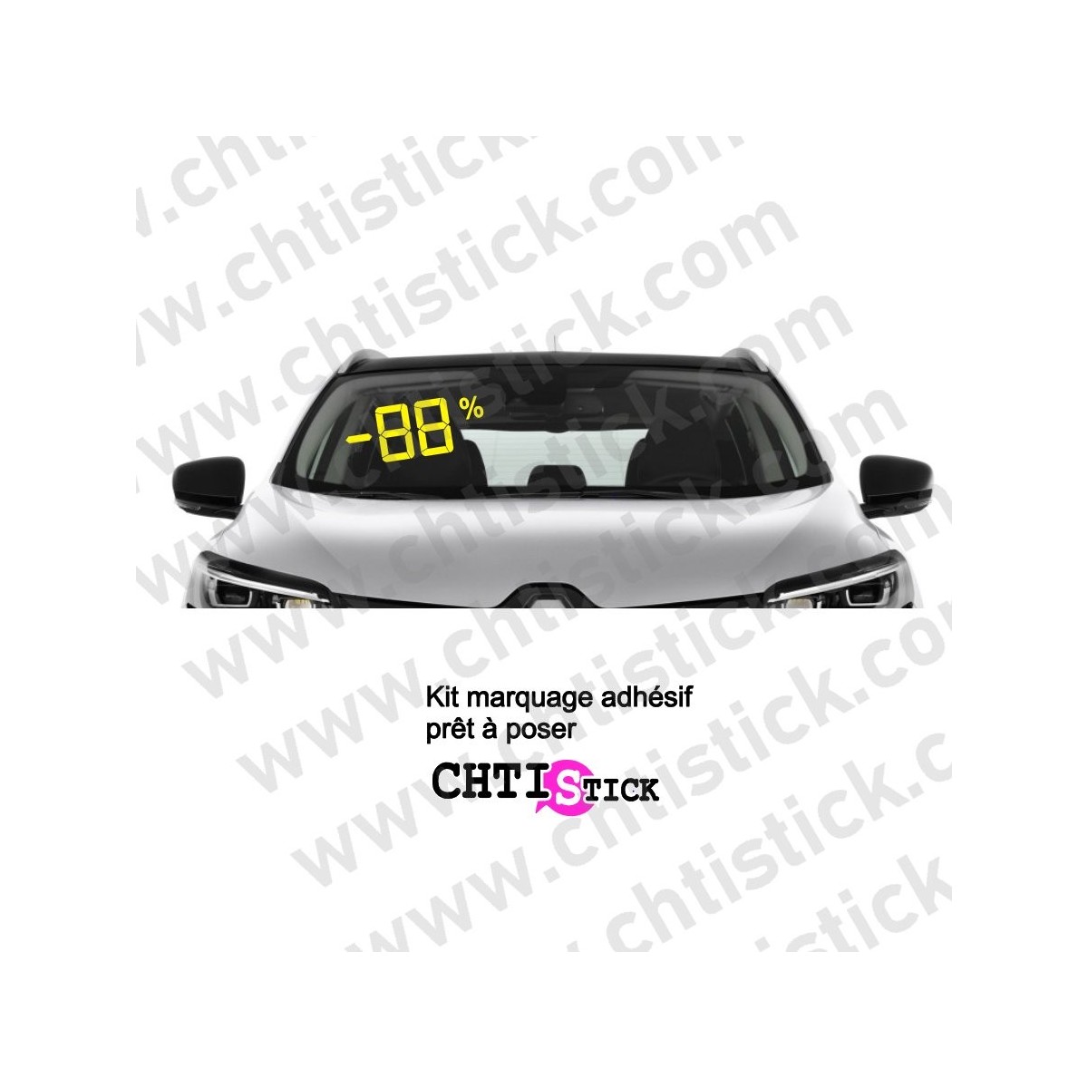 chiffres autocollants de pare-brise 