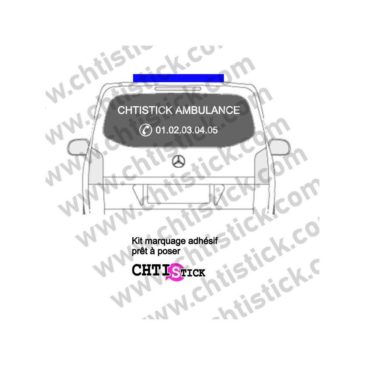 chtistick MARQUAGE PARE BRISE AMBULANCE