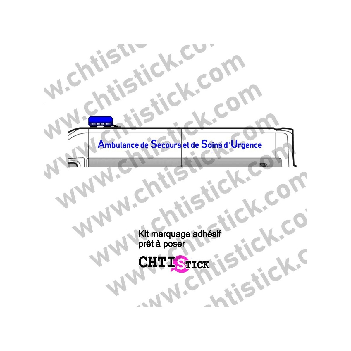 chtistick LETTRAGE ADHESSIF ASSU AMBULANCE
