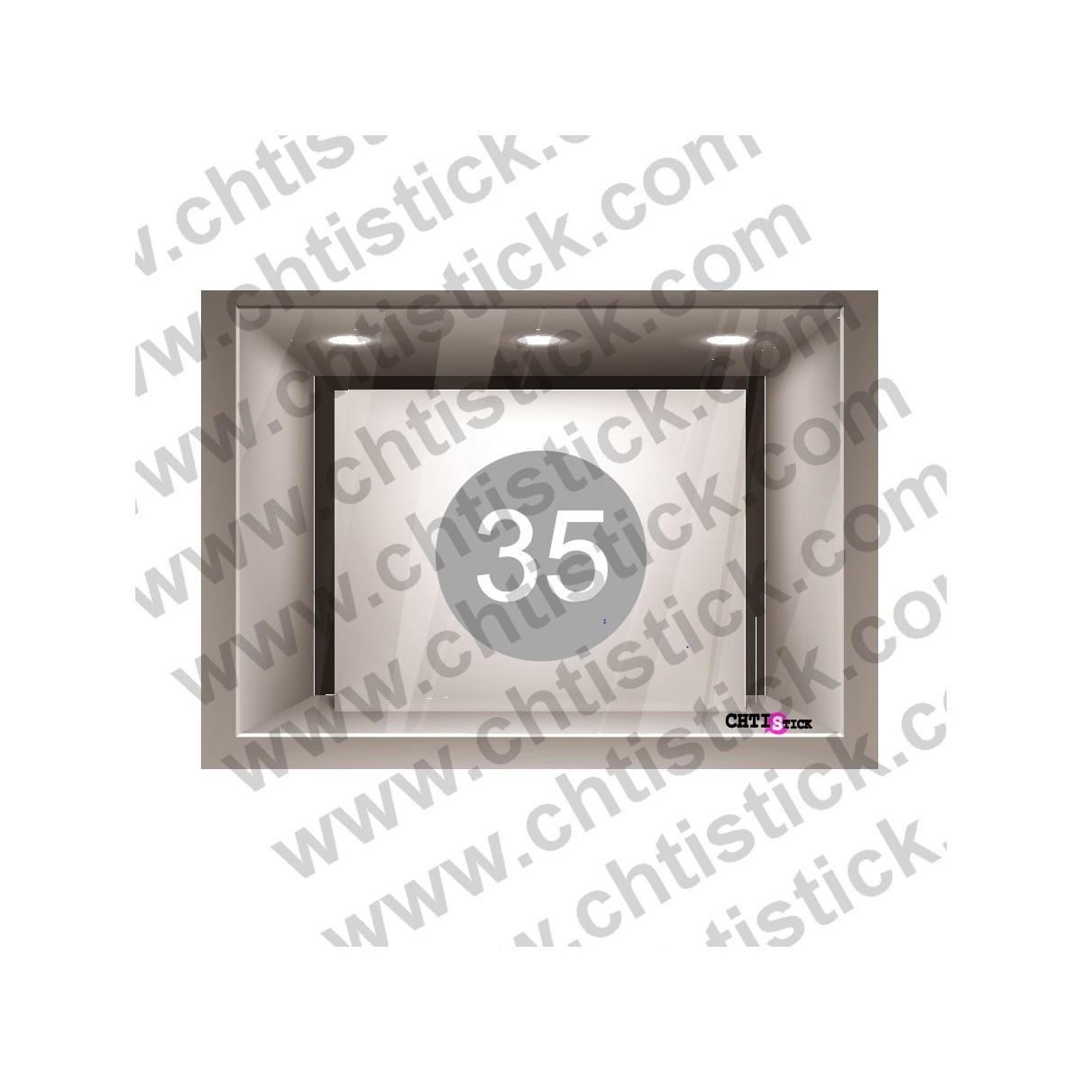 AUTOCOLLANT NUMERO PORTE ROND CREUSE 15