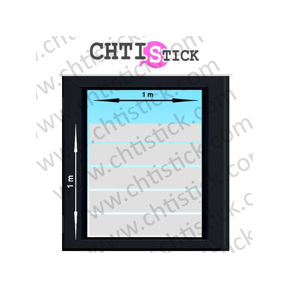 FILM DEPOLI FENETRE A BANDES 1 M x 1 M