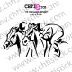 STICKER CHEVAUX COURSE 