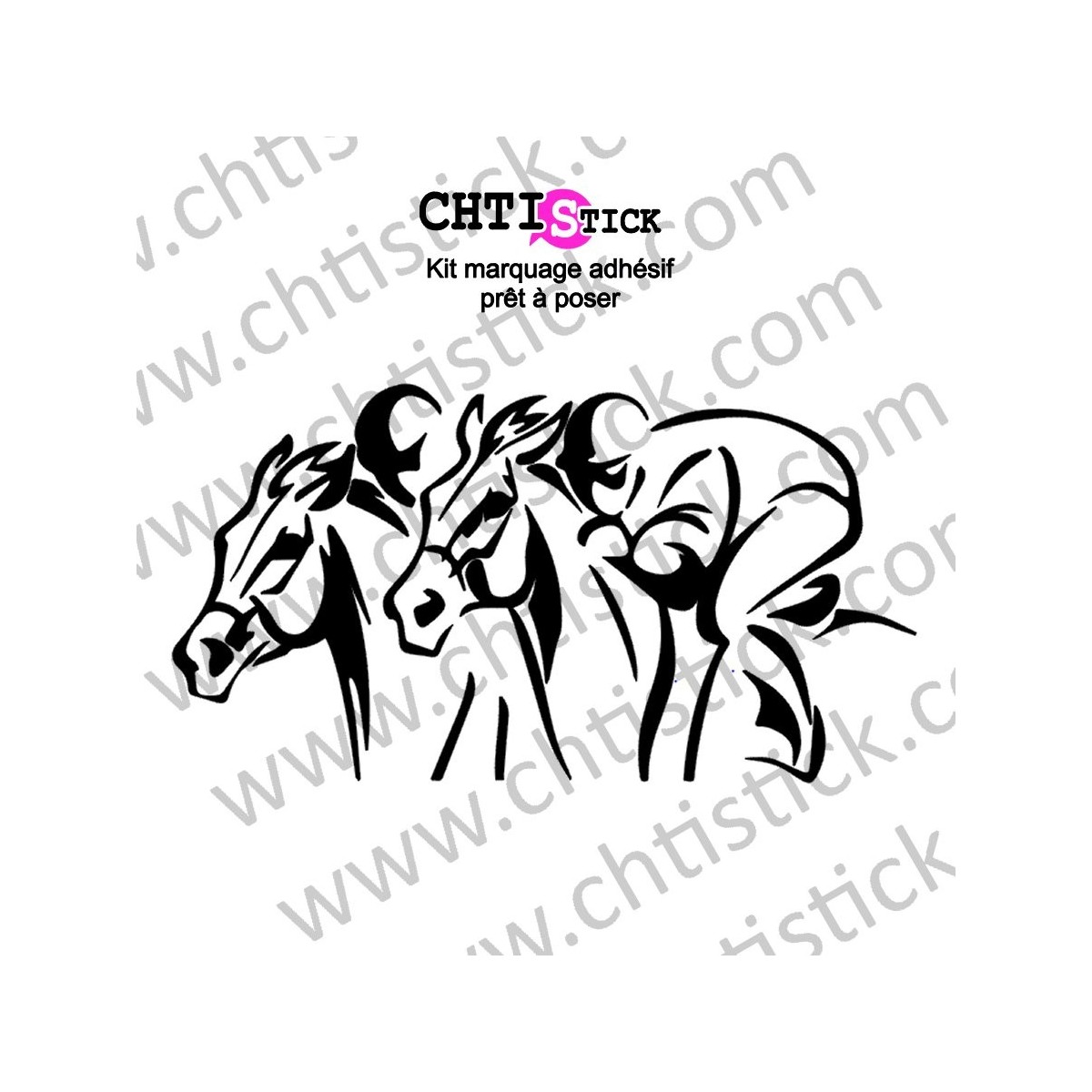 STICKER CHEVAUX COURSE 
