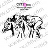 STICKER CHEVAUX COURSE