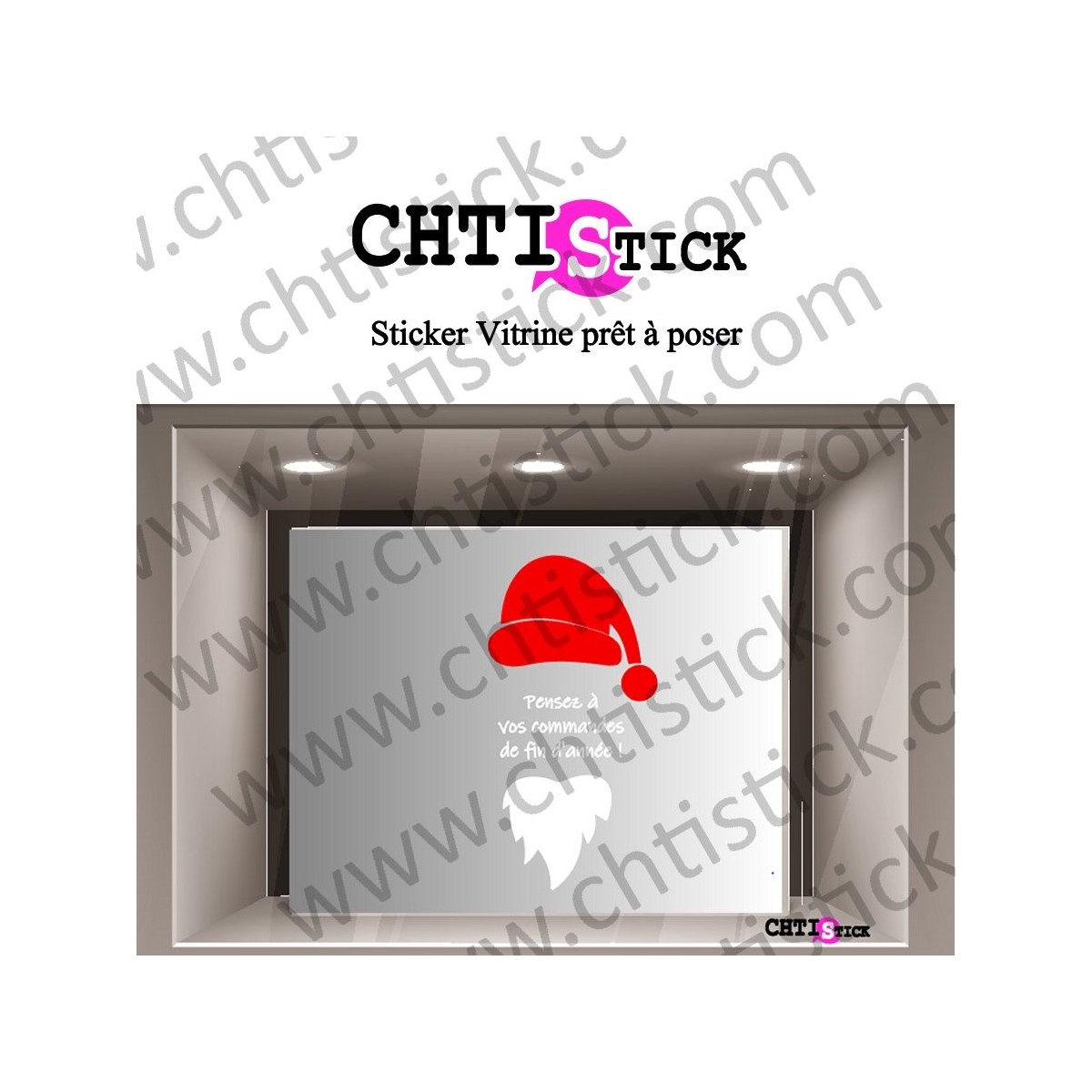 STICKER VITRINE NOEL COMMANDE