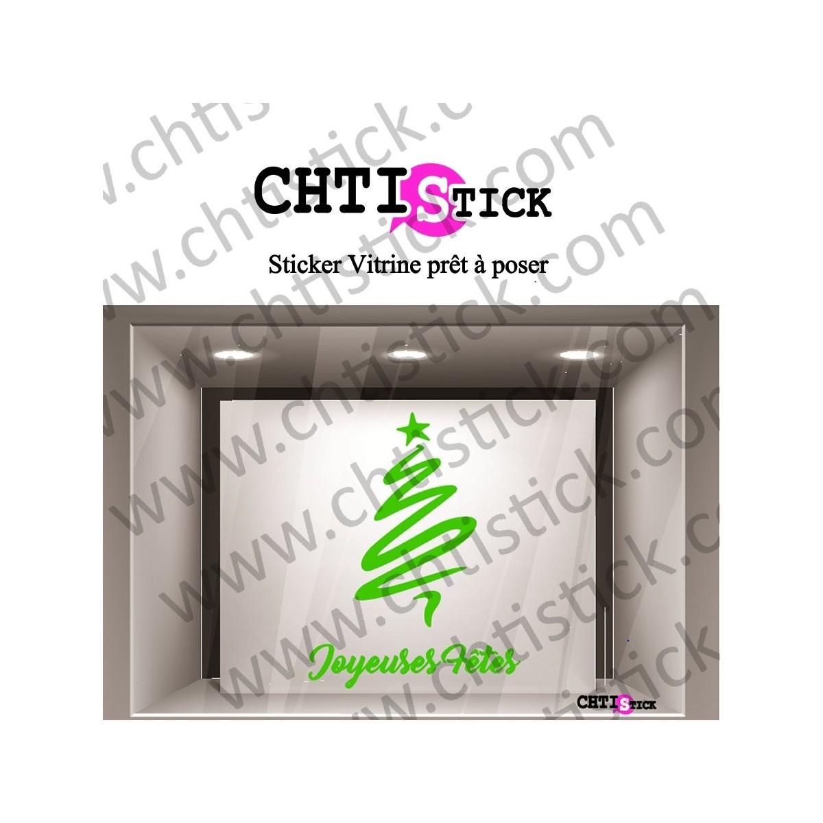 STICKER VITRINE SAPIN