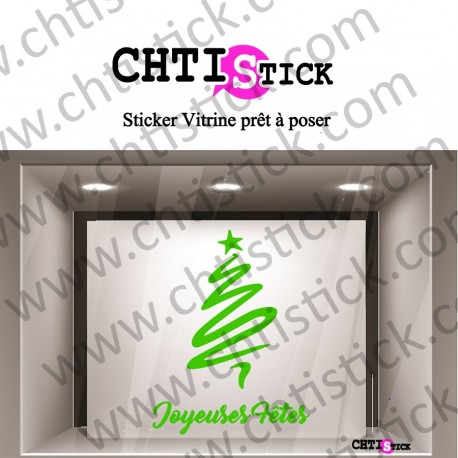 STICKER VITRINE SAPIN