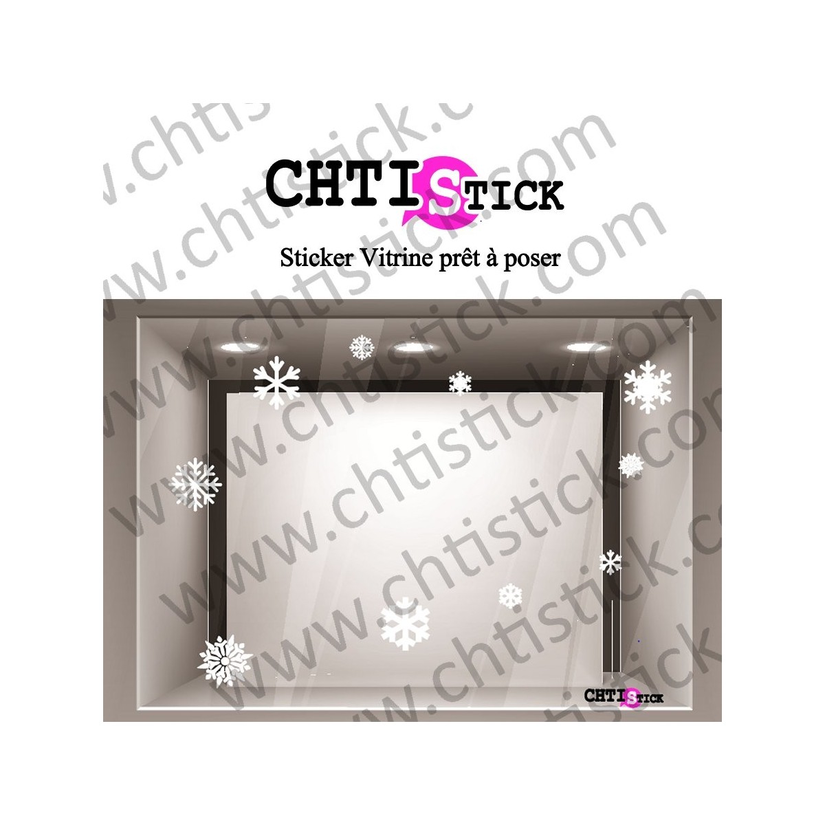 STICKER VITRINE NOEL FLOCONS
