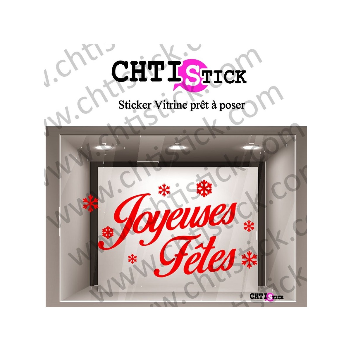 STICKER VITRINE JOYEUSES FETES