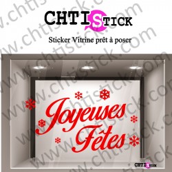 STICKER VITRINE JOYEUSES FETES