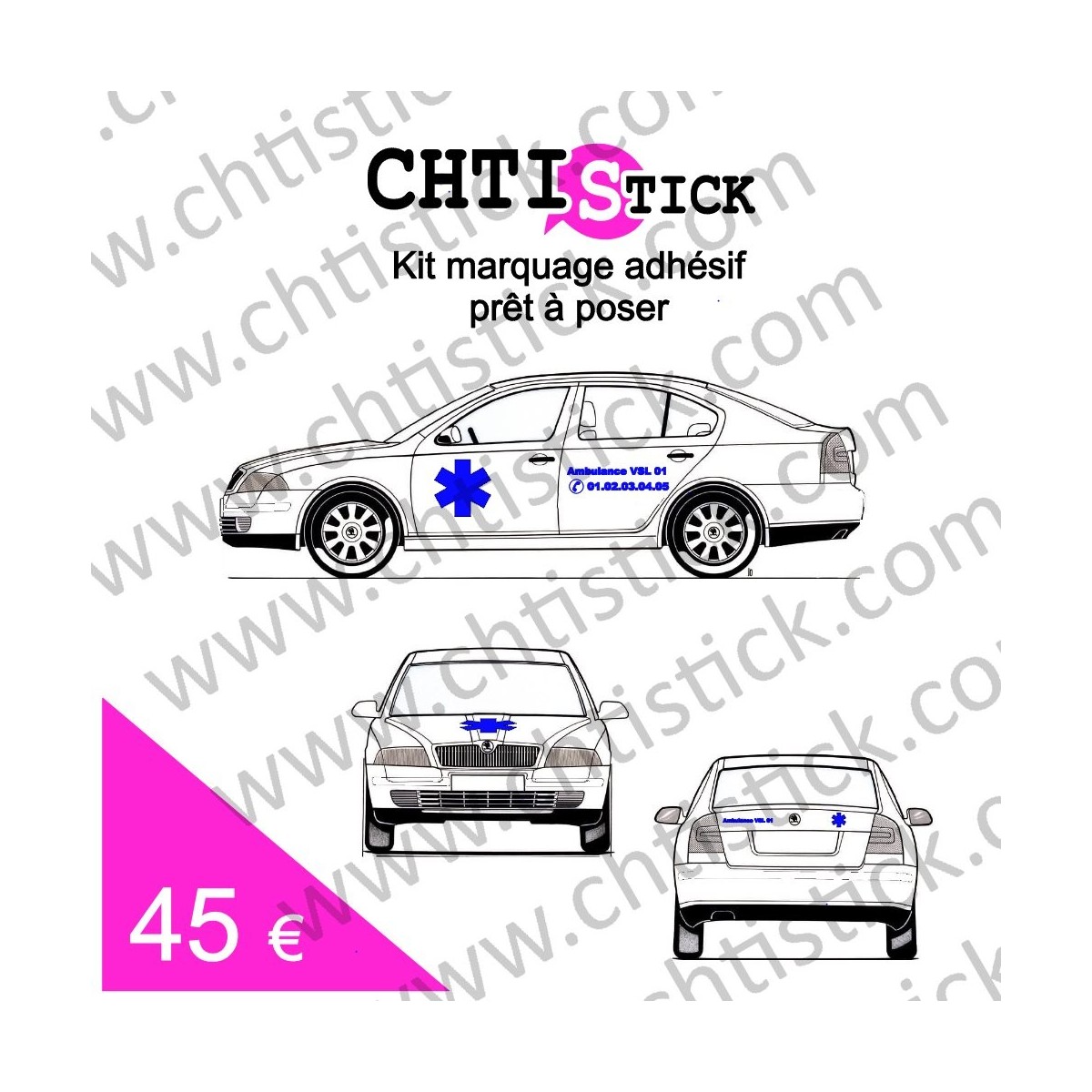 chtistick Kit marquage Ambulance VSL