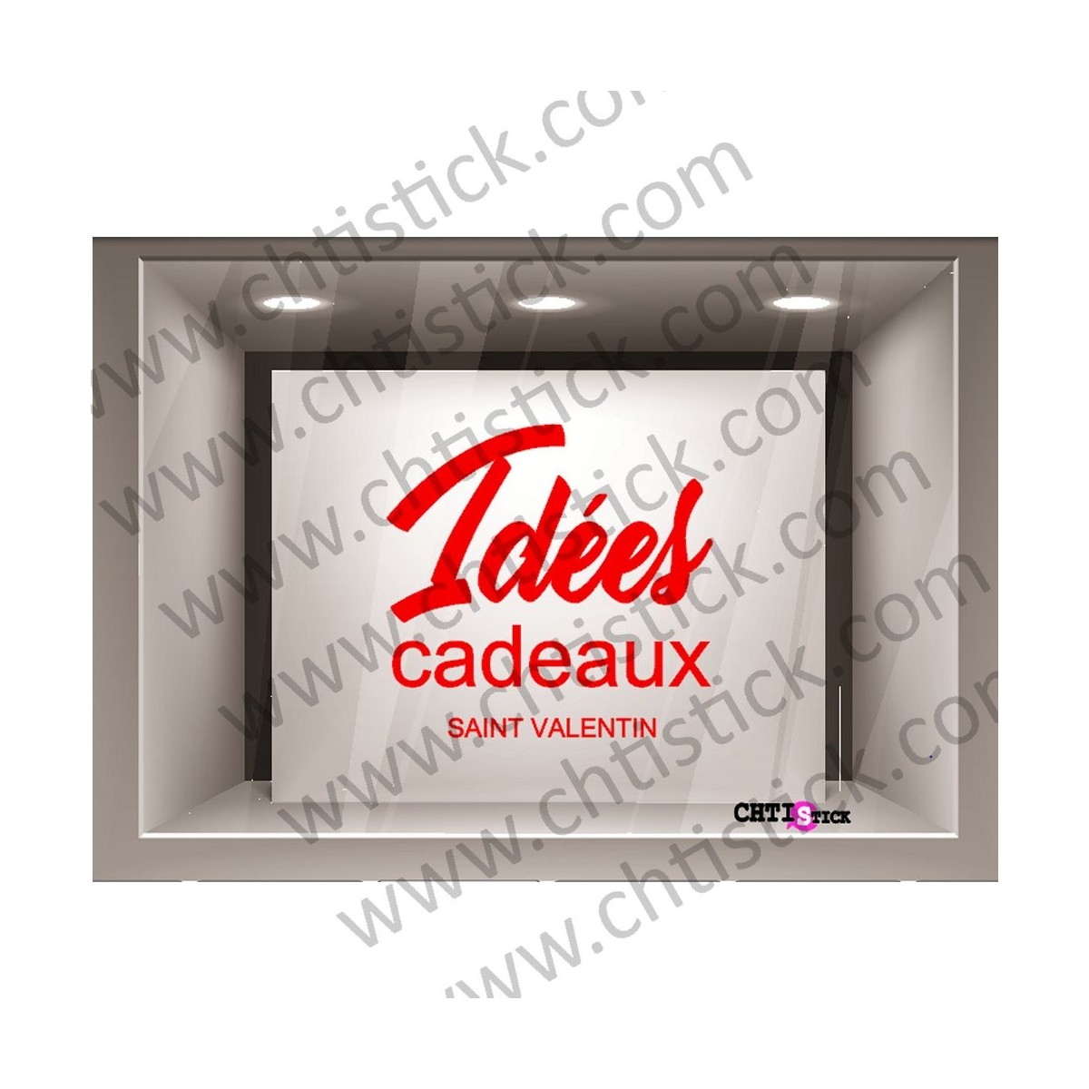 STICKER VITRINE IDEES CADEAUX