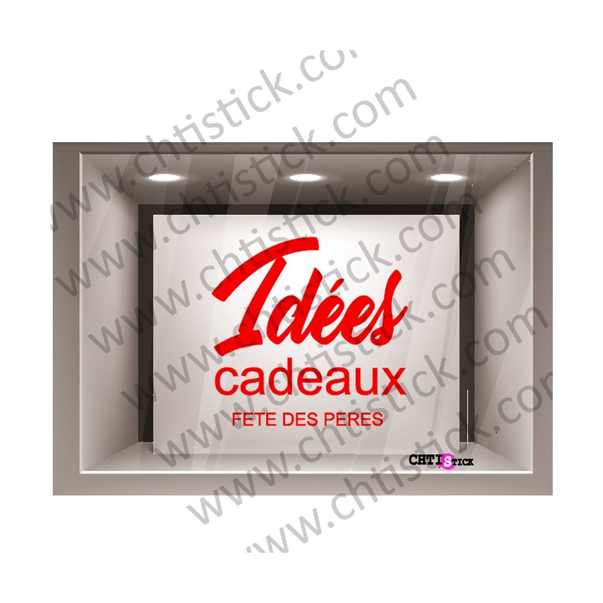 STICKER VITRINE IDEES CADEAUX