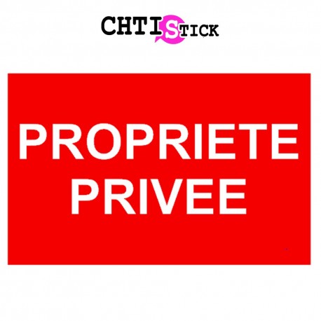 AUTOCOLLANT PROPRIETE PRIVEE