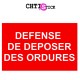 AUTOCOLLANT DEFENSE ORDURES 