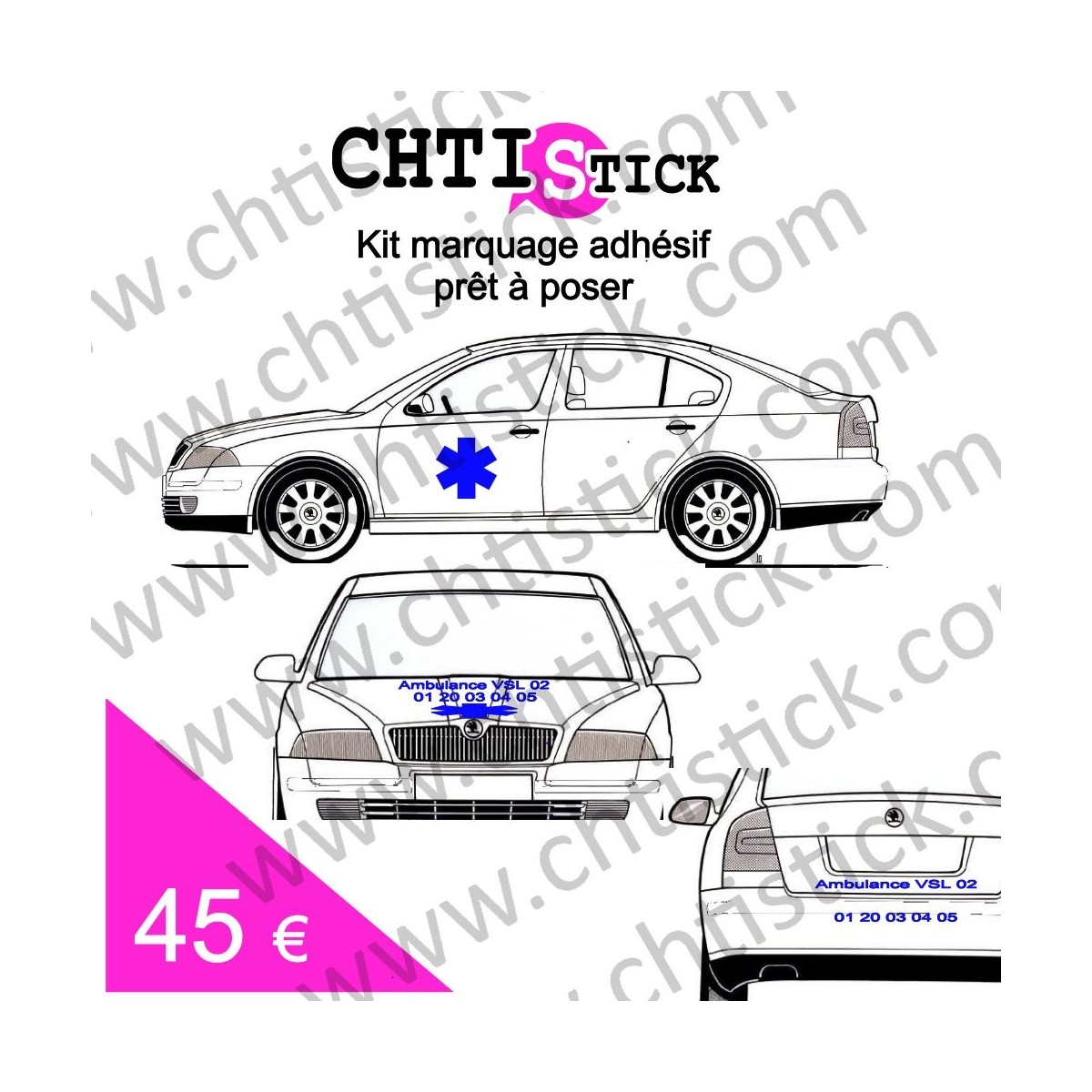 chtistick MARQUAGE AMBULANCE VSL 2 AVEC CROIX