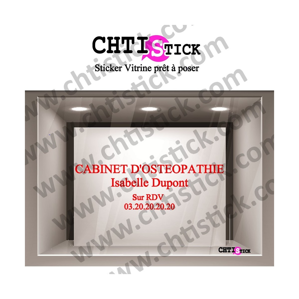 LETTRAGE ADHESIF CABINET OSTEOPATHE 01