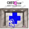 STICKER CROIX MEDECIN STETHOSCOPE
