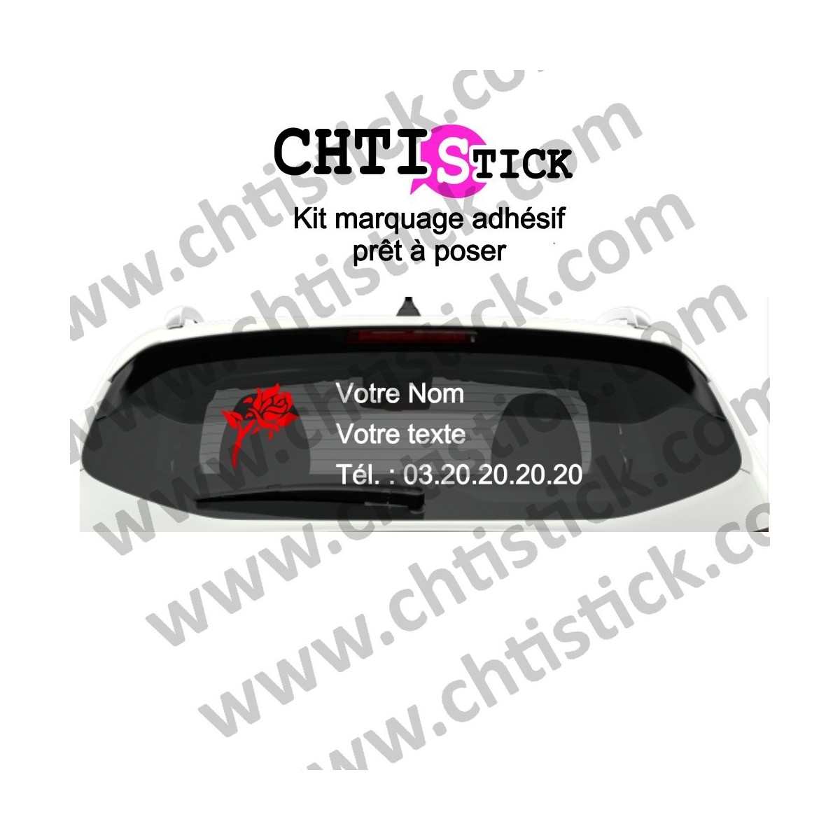 chtistick MARQUAGE VITRE ARRIERE FLEURISTE