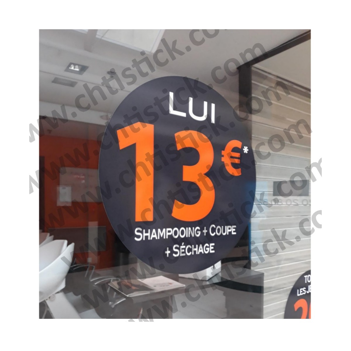 chtistick STICKER TARIF VITRINE ROND IMPRIME 25/2