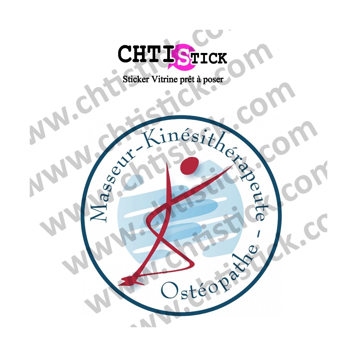 STICKER LOGO MASSEUR KINESITHERAPEUTE OSTEOPATHE