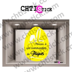 STICKER VITRINE PÂQUES PENSEZ A VOS COMMANDES