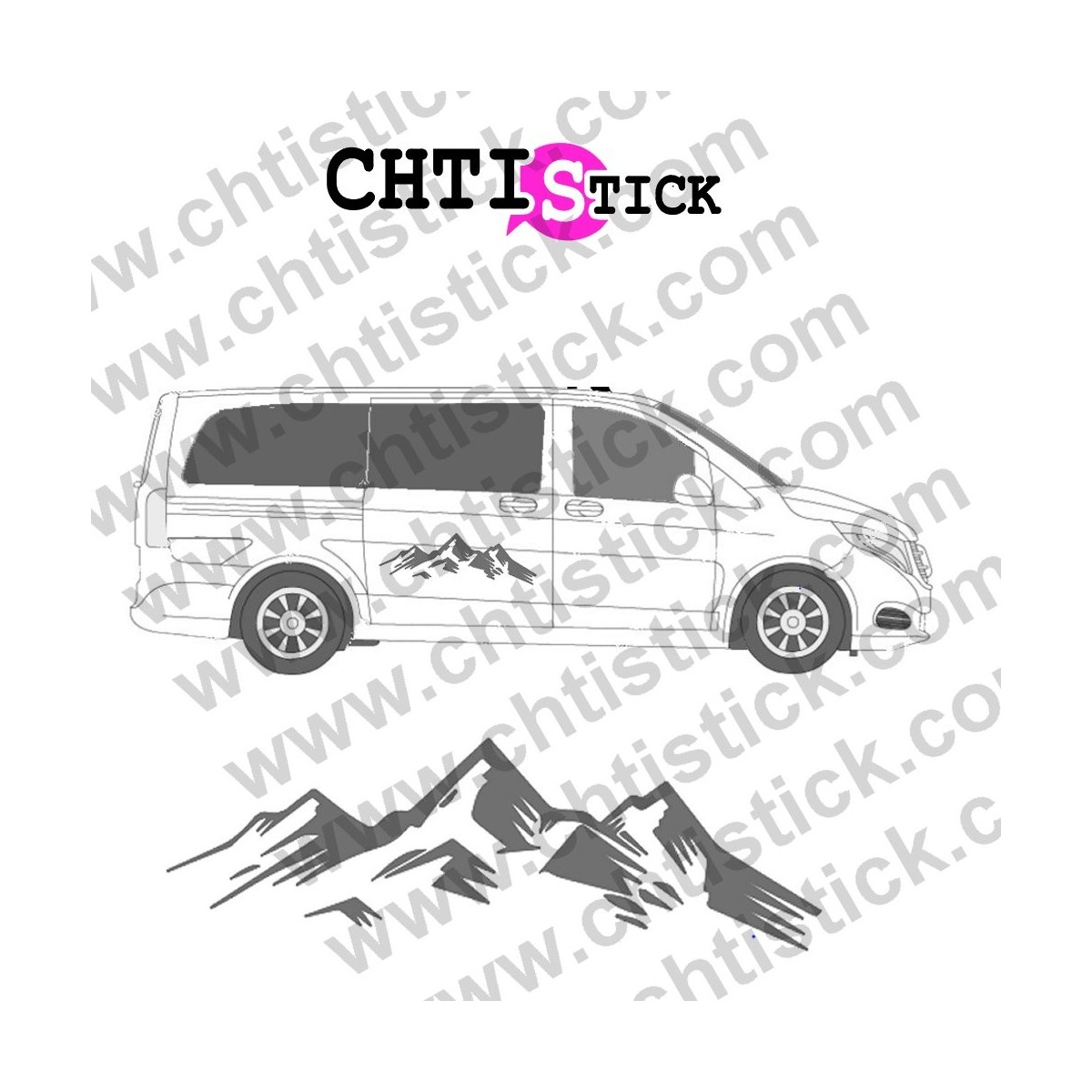 STICKER CAMPING CAR MONTAGNE