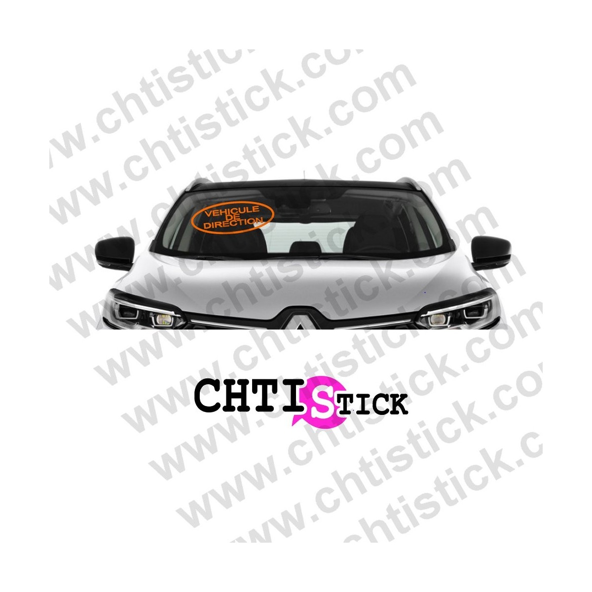 AUTOCOLLANT PARE BRISE VEHICULE DIRECTION