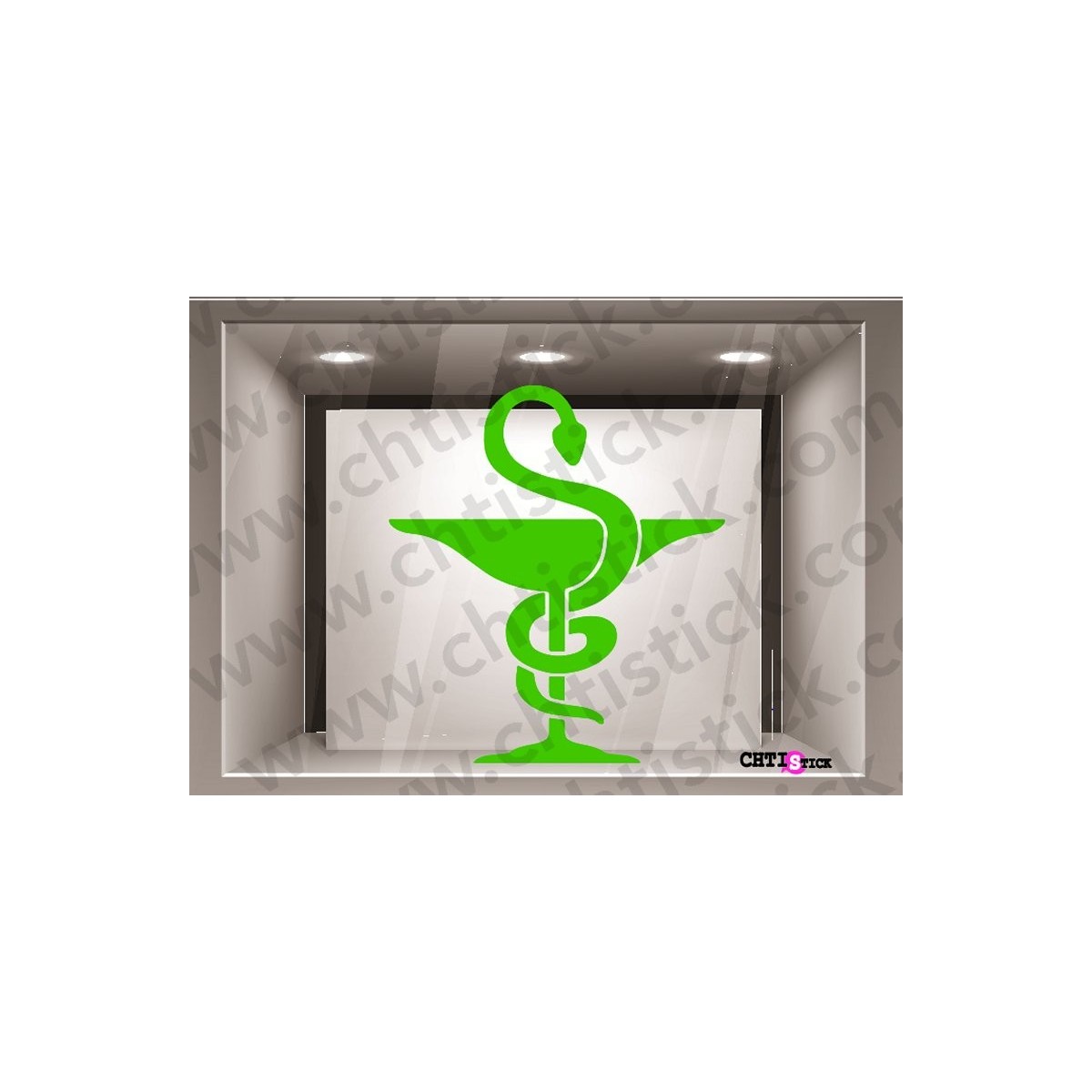 STICKER CADUCEE PHARMACIE 40