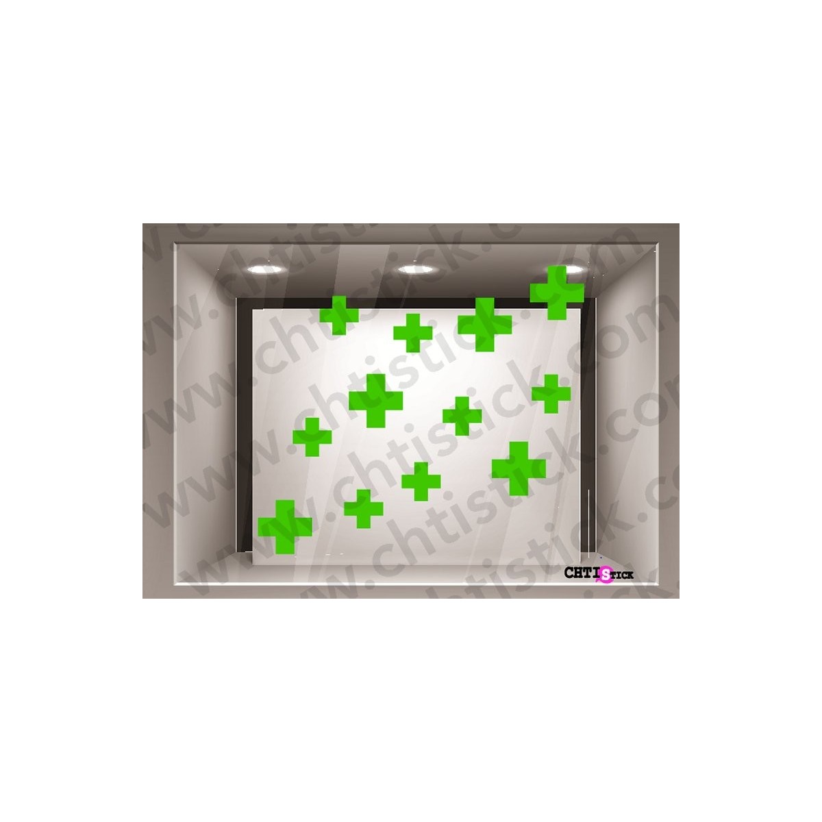 STICKER PHARMACIE CROIX DECO