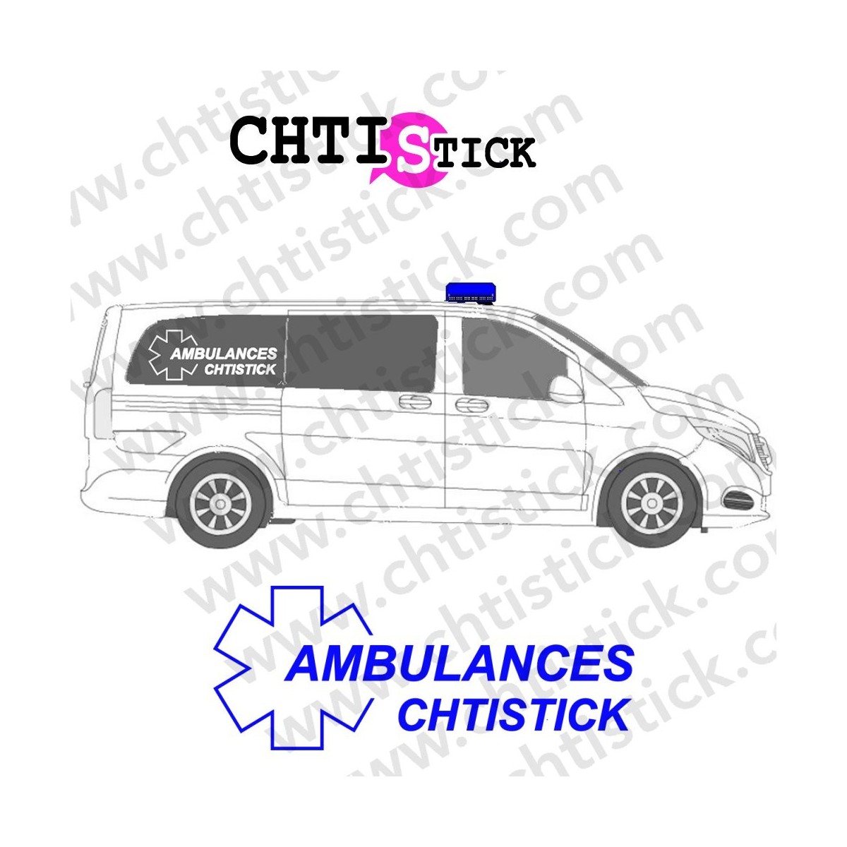 chtistick MARQUAGE VITRE AMBULANCE