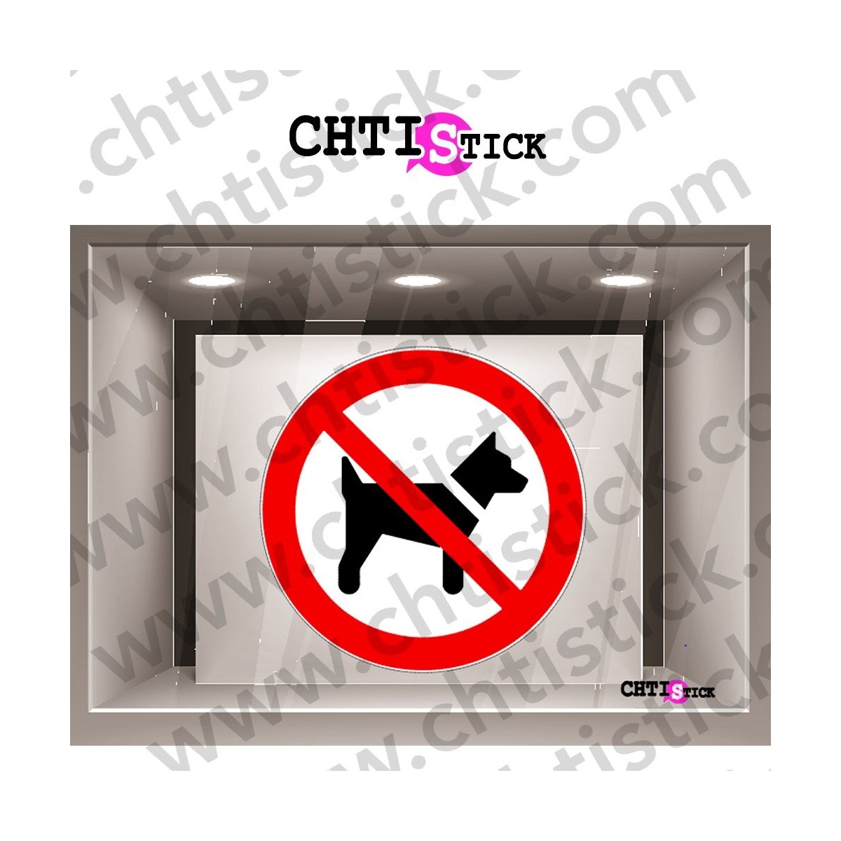STICKERS INTERDIT AUX CHIENS