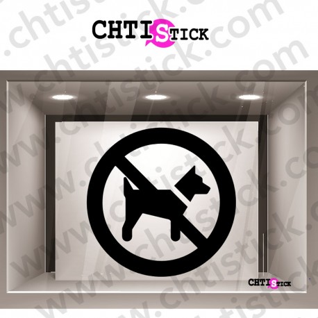 STICKERS INTERDIT AUX CHIENS 1 COUL