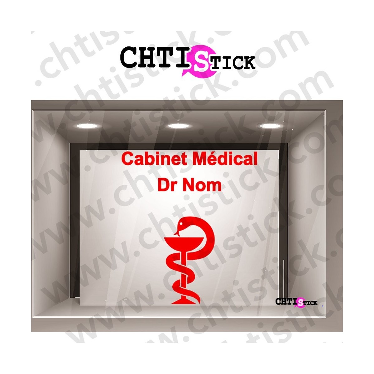 STICKER CADUCEE MEDICAL NOM