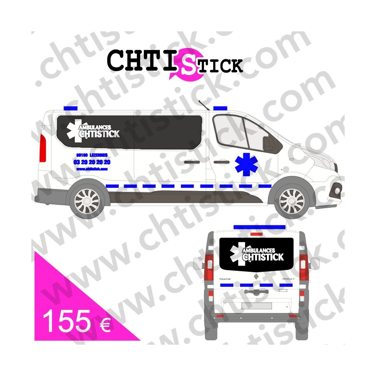 chtistick MARQUAGE AMBULANCE BANDES