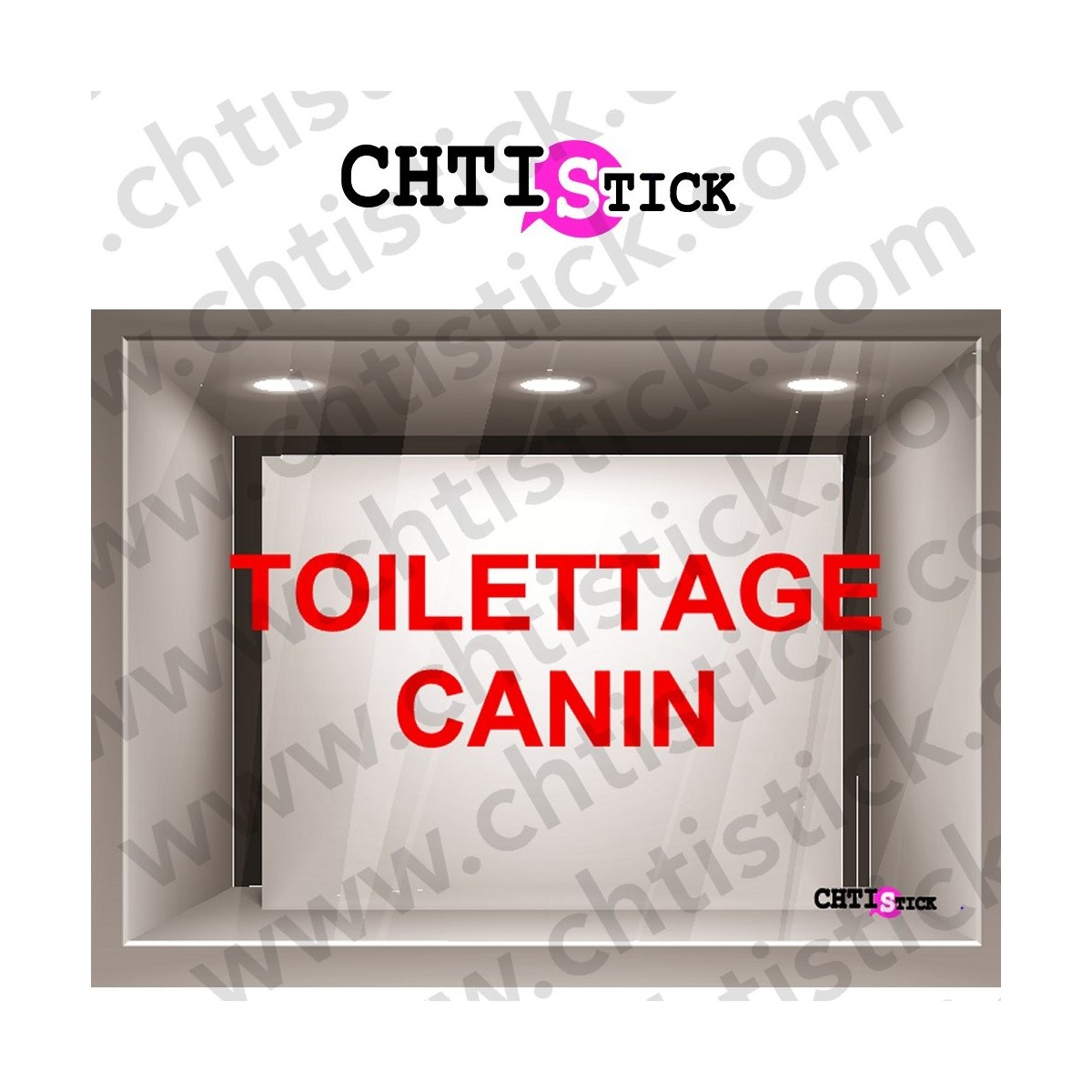LETTRAGE ADHESIF TOILETTAGE CANIN 2