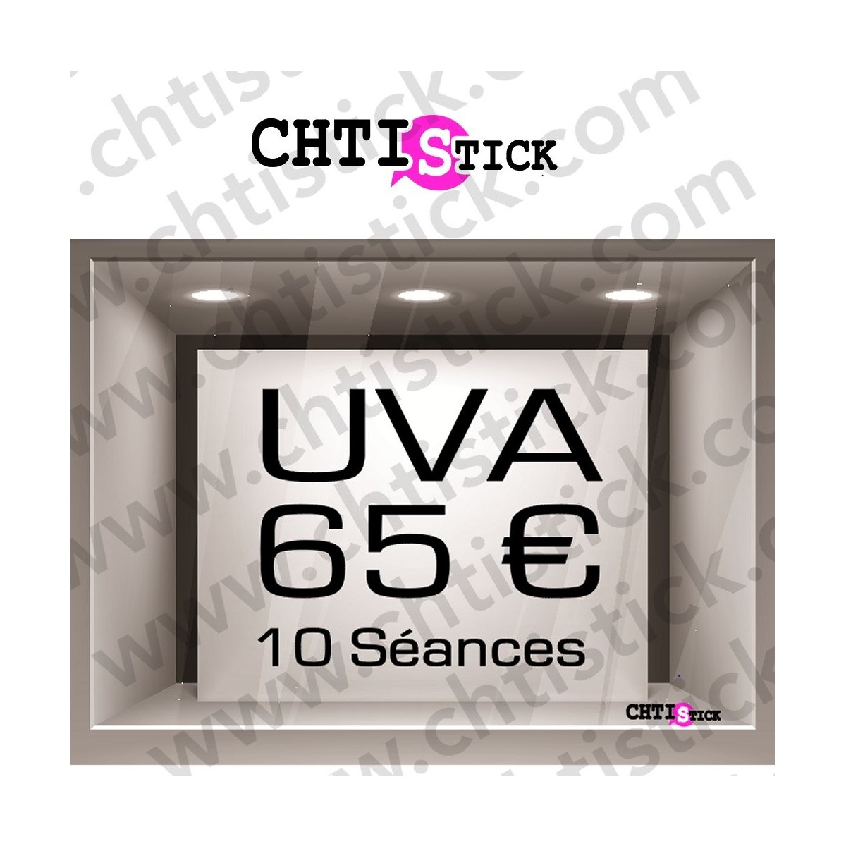 chtistick STICKERS TARIF VITRINE 3 Lignes