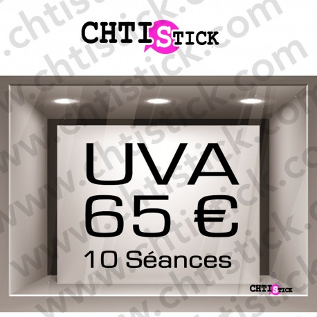 STICKERS TARIF VITRINE 3 Lignes