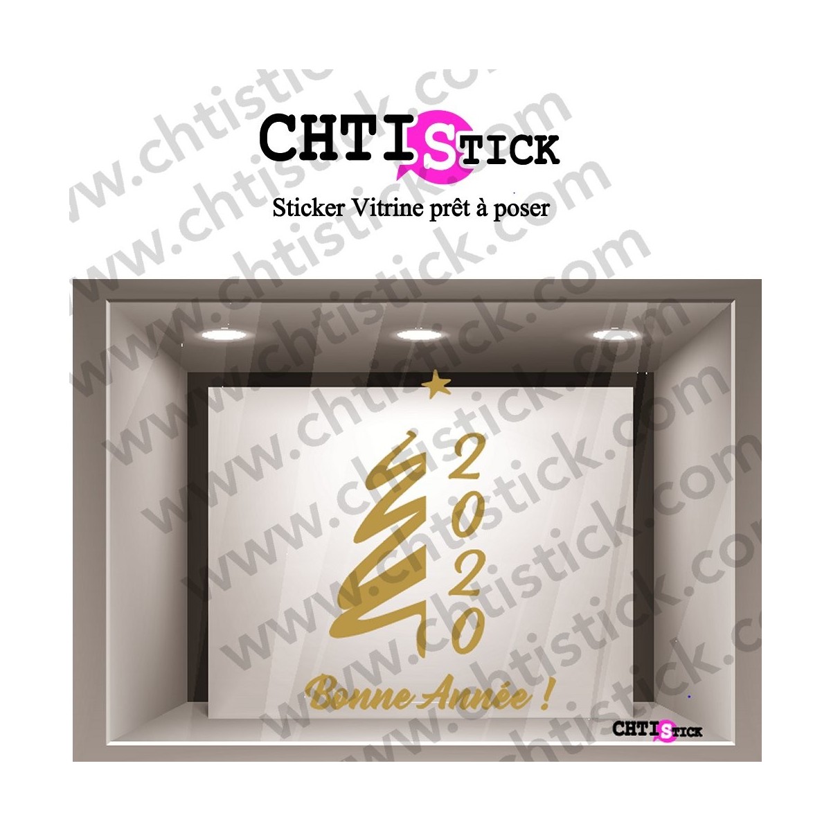 STICKER VITRINE BONNE ANNEE