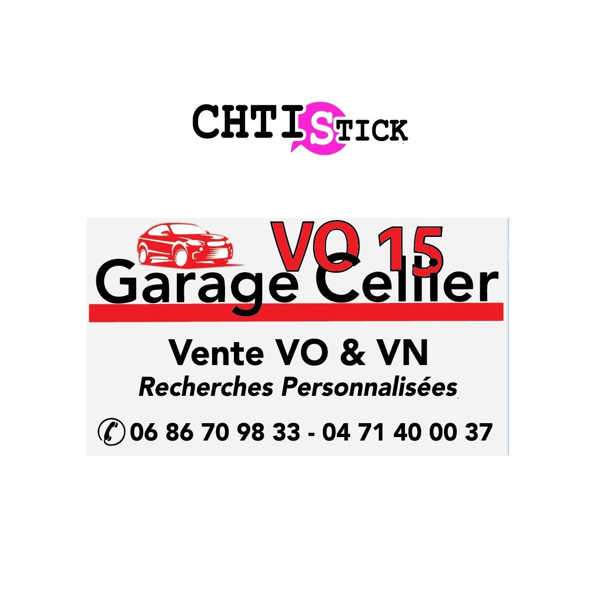 GARAGE CELLIER- LETTRAGE LOGO COUL x 2