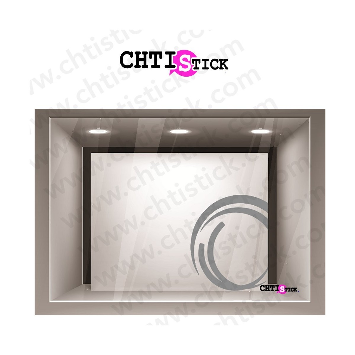 DECORATION VITRINE AUTOCOLLANT CERCLE D