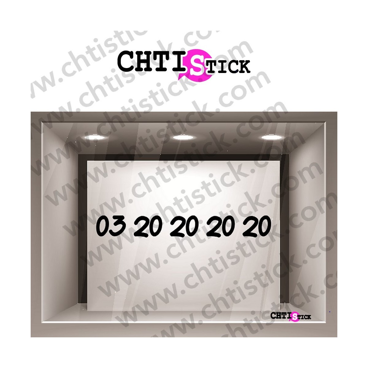 chtistick STICKERS VITRINE TELEPHONE