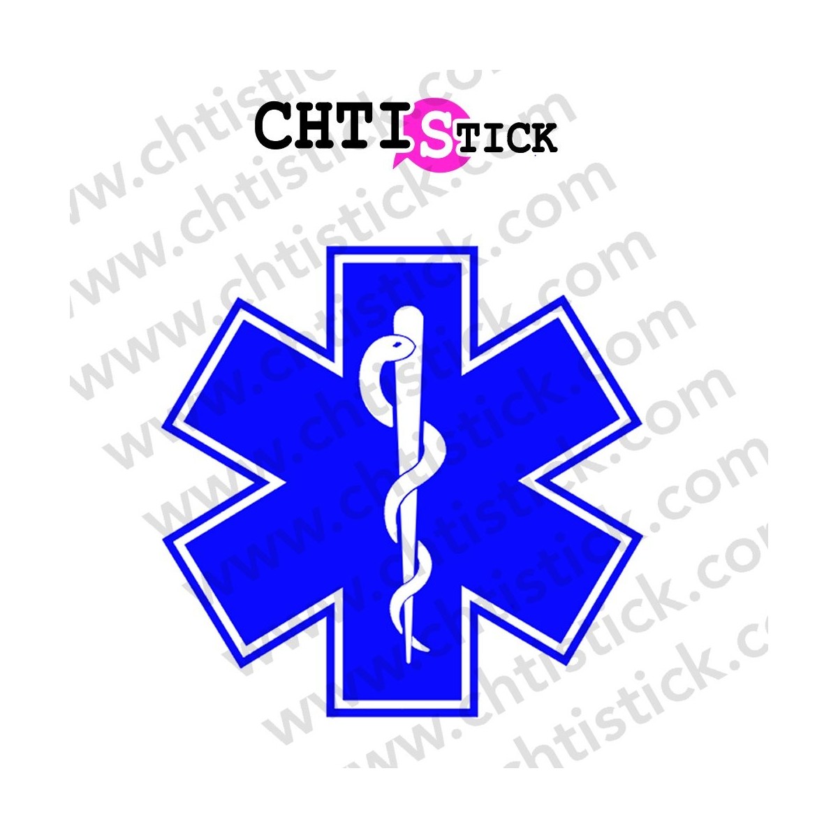 Autocollant croix de vie ambulancier 