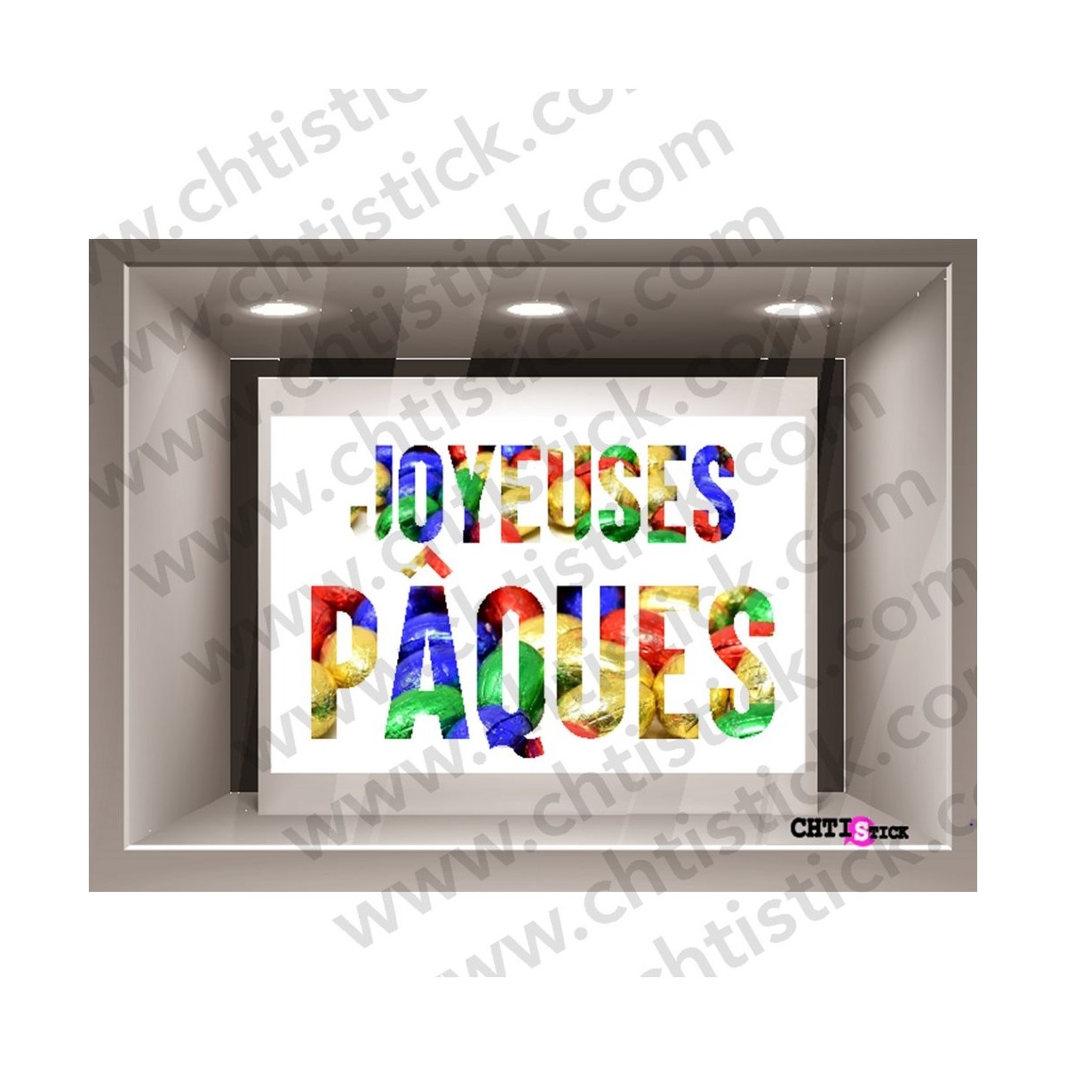 STICKER PAQUES ELECTROSTATIQUE TXT