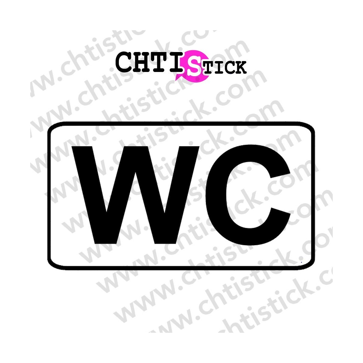 chtistick AUTOCOLLANT LETTRAGE WC
