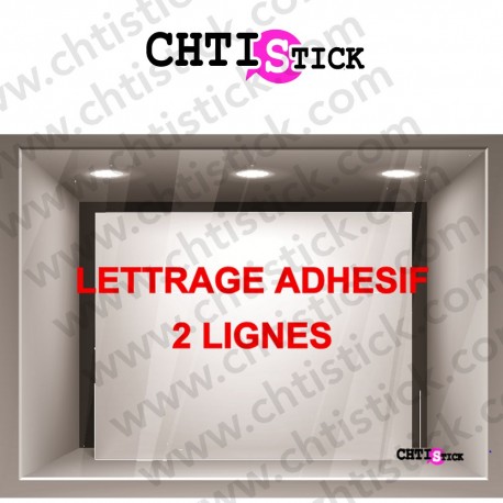 LETTRAGE ADHESIF DROIT 2 lignes 