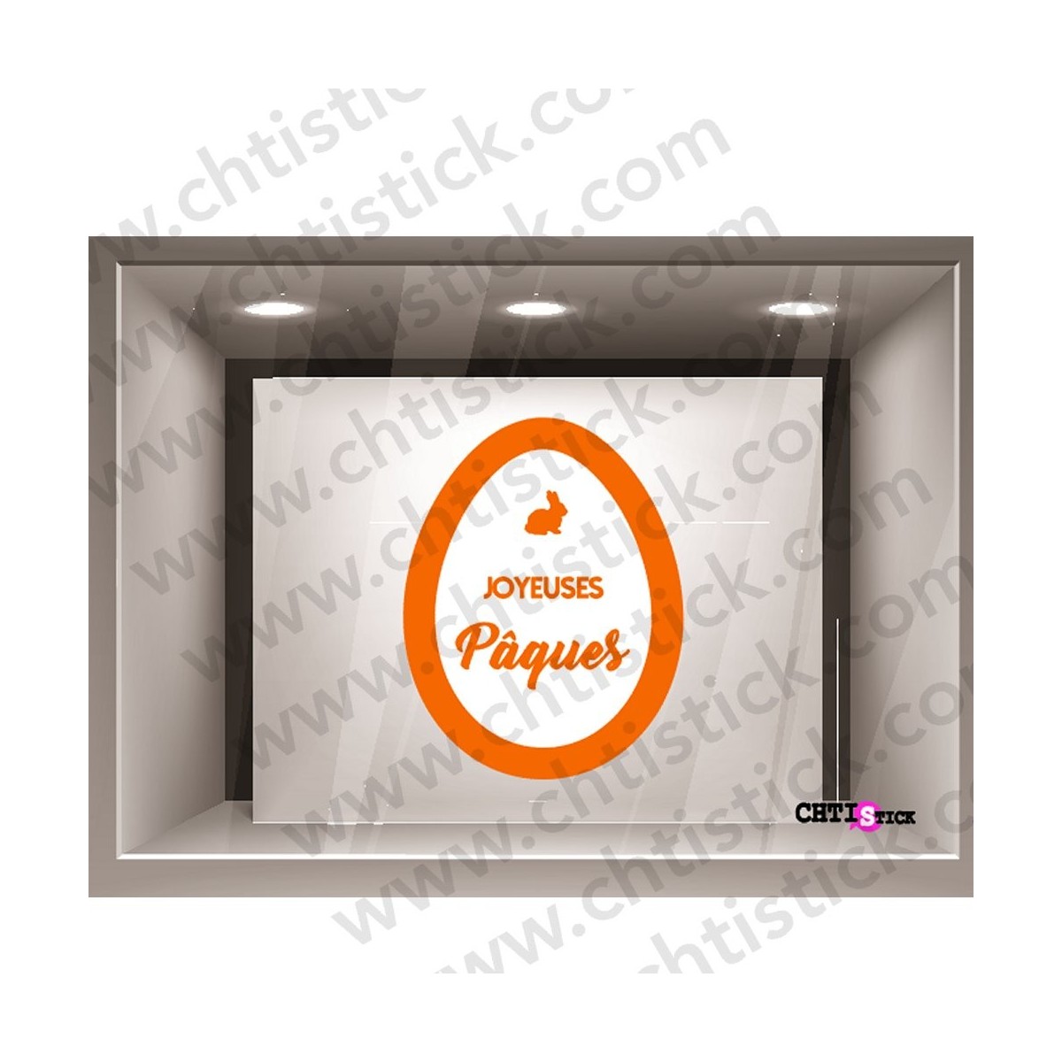 STICKER PAQUES ELECTROSTATIQUE OEUF O